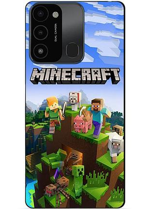 Силиконовый бампер чехол для tecno spark go 2022/spark 8c с рисунком minecraft