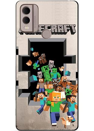 Силіконовий чохол бампер для nokia c22 з картинкою minecraft майнкрафт