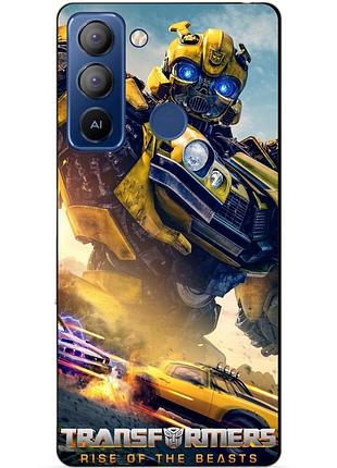 Силиконовый чехол бампер для tecno pop 5 lte с рисунком bumblebee бамблби трансформеры