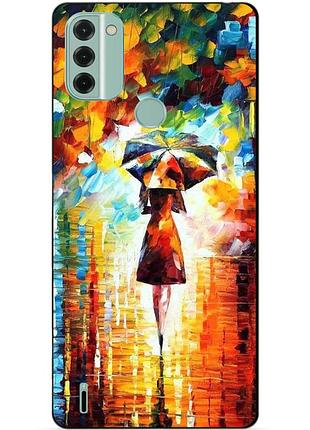 Силиконовый чехол бампер для nokia c31 с рисунком прогулка