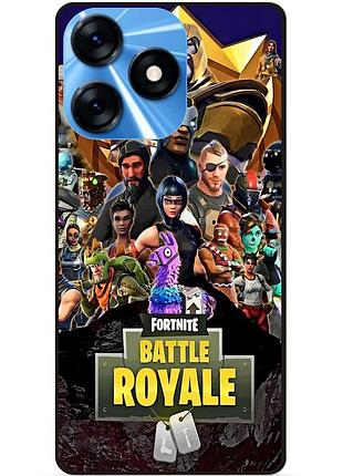 Силиконовый чехол бампер для tecno spark 10 с рисунком фортнайт fortnite