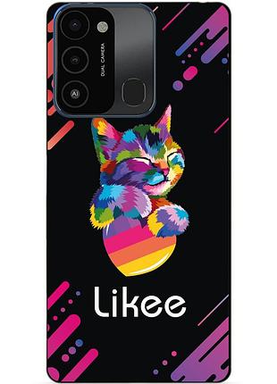 Силиконовый бампер чехол для tecno spark go 2022/spark 8c с рисунком likee