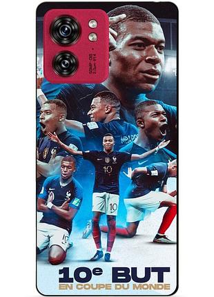 Силиконовый бампер чехол для motorola edge 40 с рисунком мбаппе франция mbappe