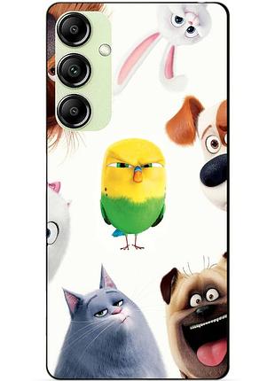 Чехол силиконовый бампер для samsung m52 с рисунком тайная жизнь домашних животных
