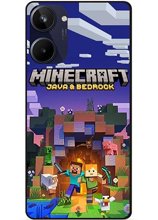 Силиконовый чехол бампер для realme 10 с картинкой майнкрафт minecraft