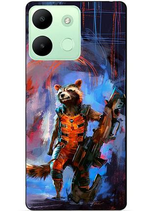 Силіконовий чохол бампер для infinix smart 7 hd з малюнком єнот ракета старжі галактики