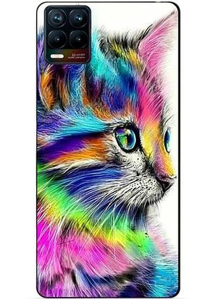 Силіконовий чохол бампер для realme 8 / 8 pro з малюнком акварельний котик