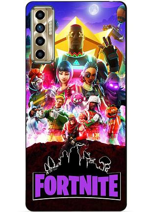 Силіконовий бампер чохол для tecno camon 17p з малюнком fortnite
