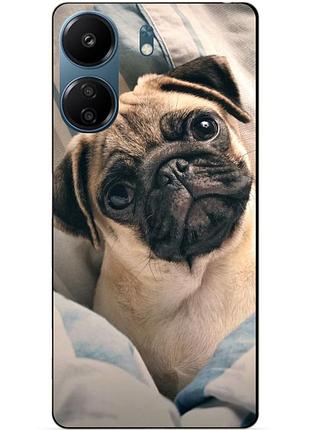 Силіконовий чохол бампер для xiaomi poco c65 з малюнком фото мопс