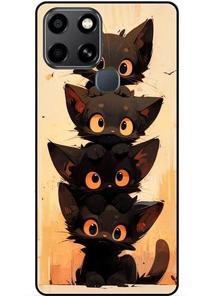 Силіконовий бампер чохол для infinix smart 6 з малюнком котики