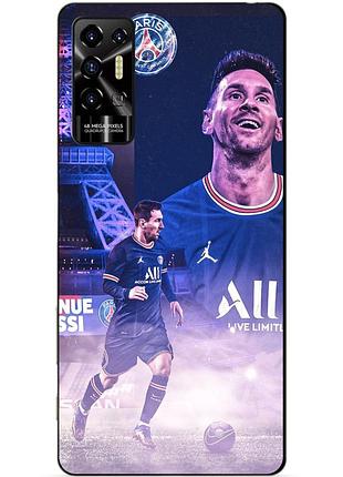Силіконовий чохол бампер для tecno pova 2 з малюнком messi psg мессі