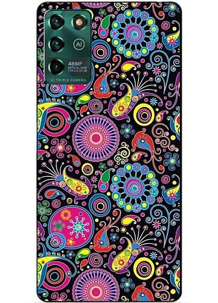 Чехол силиконовый бампер для zte blade v30 vita с рисунком восточные узоры
