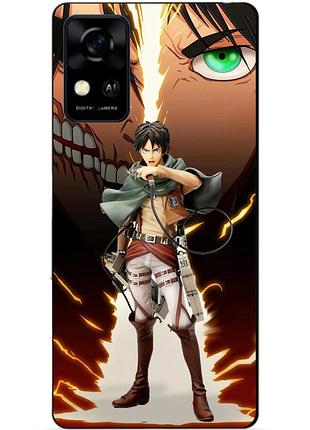 Чехол силиконовый бампер для zte blade a31 с рисунком атака титанов attack on titan