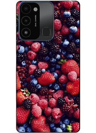Силіконовий бампер чохол для tecno spark go 2022/spark 8c з малюнком ягоди