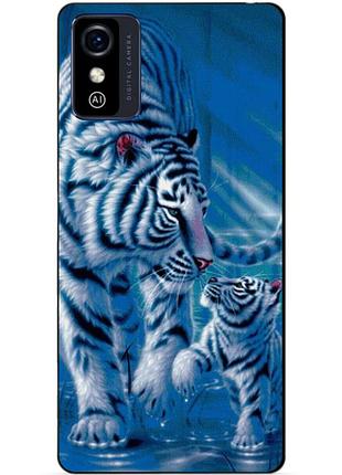 Силіконовий бампер чохол для zte blade l9 з картинкою тигри