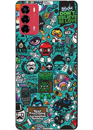 Силіконовий бампер чохол для zte blade v40 vita з малюнком стикери