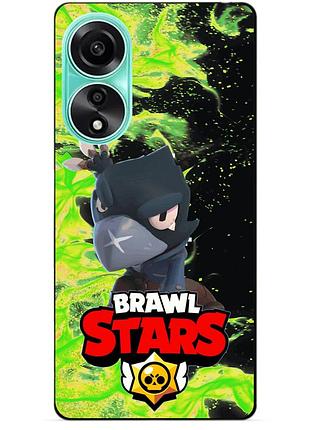 Силиконовый чехол бампер для oppo a78 с героем бравл ворон
