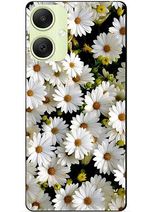 Силиконовый чехол бампер для samsung a05 с рисунком ромашки цветы