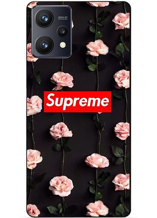 Силиконовый чехол бампер для realme 9 / 9 pro plus с рисунком суприм на розах