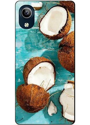 Силиконовый чехол бампер для vivo y1s с рисунком кокосы