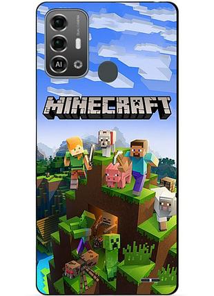 Силіконовий бампер чохол для zte blade a53 pro з малюнком minecraft майнкрафт