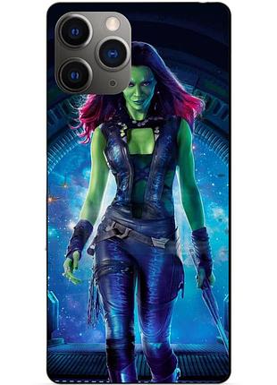 Силиконовый чехол бампер для iphone 11 pro с рисунком гамора стражи галактики gamora