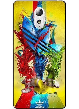 Чехол силиконовый бампер для lenovo vibe p1m с рисунком adidas