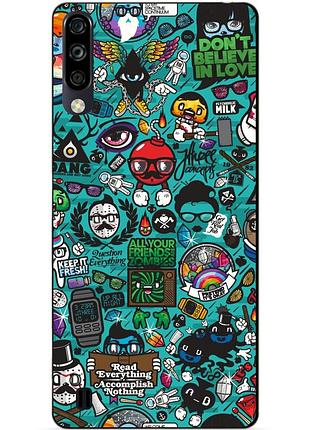 Чехол силиконовый бампер для zte blade a7 2020 с рисунком стикеры