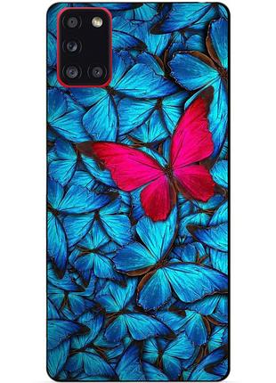 Силіконовий бампер чохол для samsung a31 з малюнком метелики
