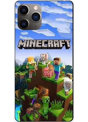 Силіконовий чохол бампер для iphone 11 pro max з малюнком minecraft майнкрафт