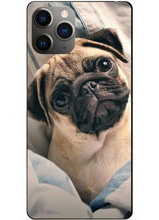 Силіконовий чохол бампер для iphone 11 pro max з малюнком фото мопс