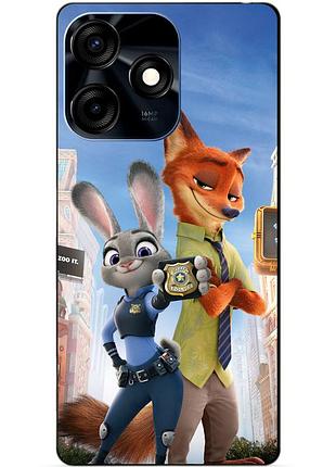 Силиконовый чехол бампер для tecno spark 10c с рисунком джуди зверополис zootopia