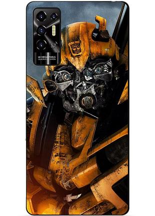 Силіконовий чохол бампер для tecno pova 2 з малюнком бамблбі bumblebee трансформери