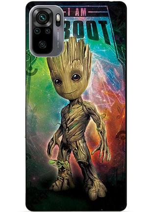 Силіконовий бампер чохол для xiaomi redmi note 10 / note 10s groot стражі галактики грут