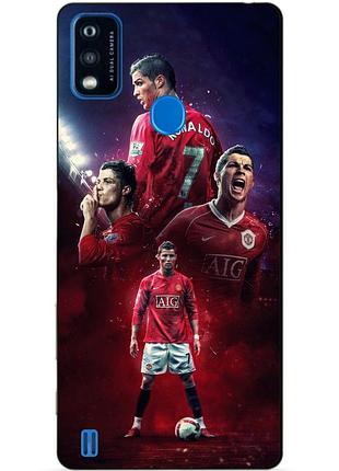 Силіконовий чохол бампер для zte blade a51 з малюнком ronaldo mu роналдо