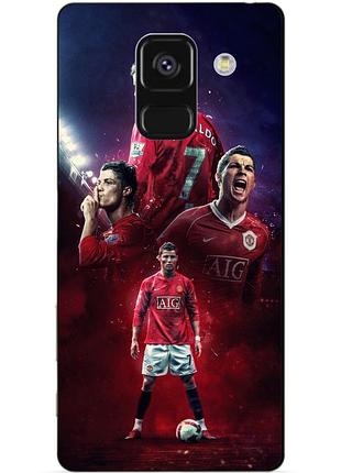 Чехол силиконовый бампер для samsung a8 plus с рисунком ronaldo mu роналдо