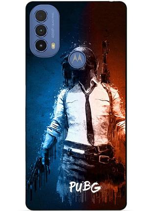 Силиконовый чехол бампер для motorola moto e20 с рисунком puвg пабг