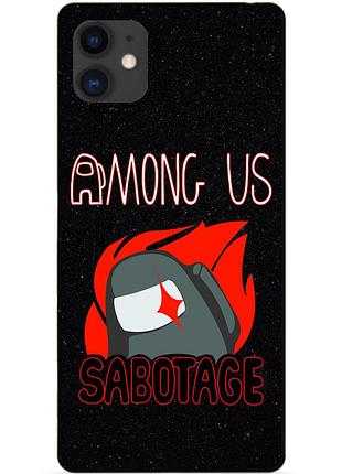 Силіконовий бампер чохол для iphone 11 з малюнком саботаж among us