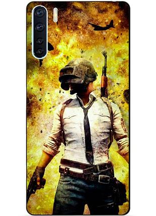 Силиконовый бампер чехол для oppo a91 с рисунком пабг