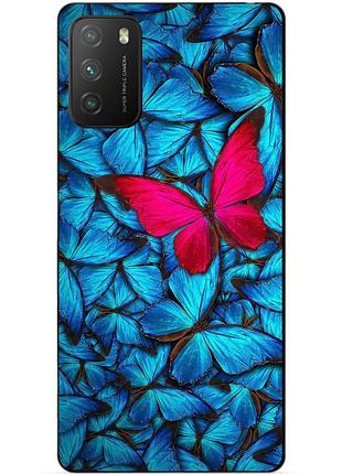 Силіконовий бампер чохол для xiaomi poco m3 з малюнком метелики