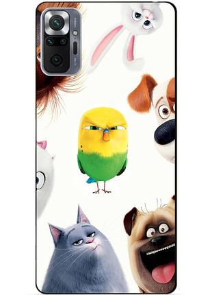 Силиконовый бампер чехол для xiaomi redmi note 10 pro с рисунком тайная жизнь домашних животных
