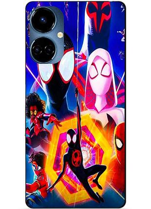 Силіконовий бампер чохол для tecno camon 19/19 pro з картинкою spider man людина павук