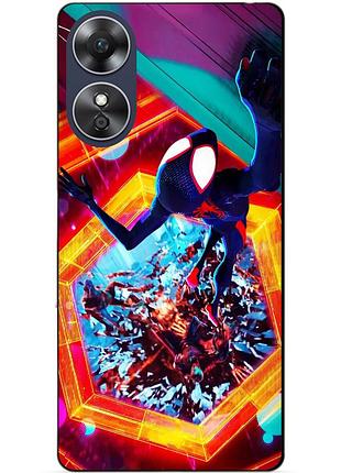 Силіконовий бампер чохол для oppo a17 з картинкою людина павук spider man