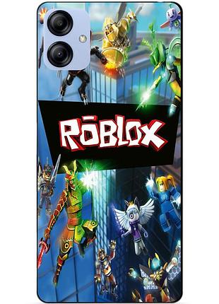 Силиконовый бампер чехол для samsung a04e с картинкой roblox
