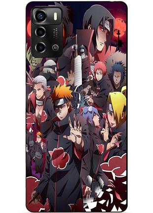 Силиконовый бампер чехол для zte blade a72 с рисунком наруто