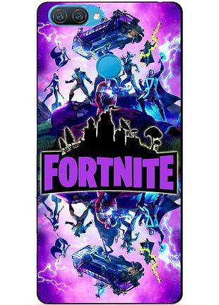 Силиконовый бампер чехол для oppo a12 с рисунком fortnite marvel