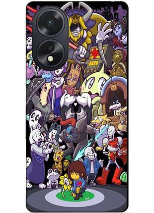 Силиконовый чехол бампер для oppo a18 с рисунком undertale андертейл