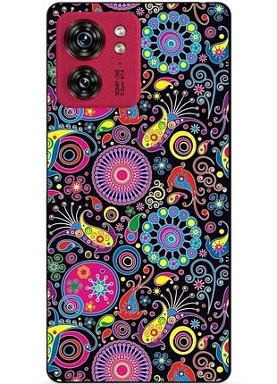 Силиконовый чехол бампер для motorola edge 40 с рисунком восточные узоры