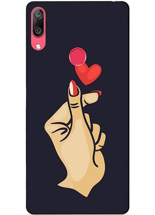 Силиконовый чехол для huawei y7 2019 с рисунком знак любви
