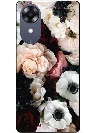 Силіконовий чохол бампер для oppo a17k з малюнком маки квіти